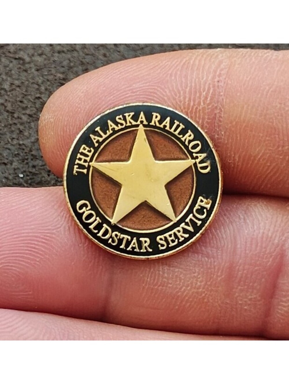 Alaska Railroad Goldstar Service Gold Tone Enamel Pin